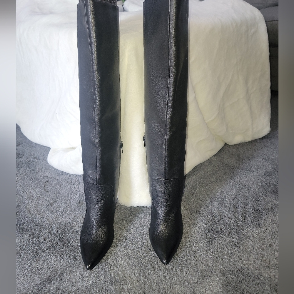 Kenneth Cole Leather Black Knee-High Women's Boots - Picture 2 of 12